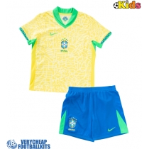 Brazil Replica Home Minikit Copa America 2024 Short Sleeve (+ pants)